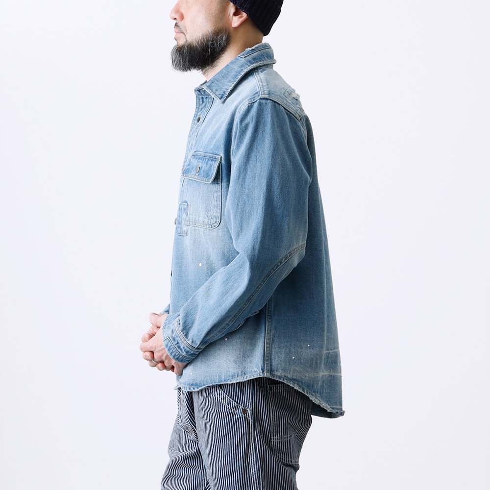 BLUEPORT】REMAKE DENIM SHIRTリメイクデニムシャツ｜アメカジ
