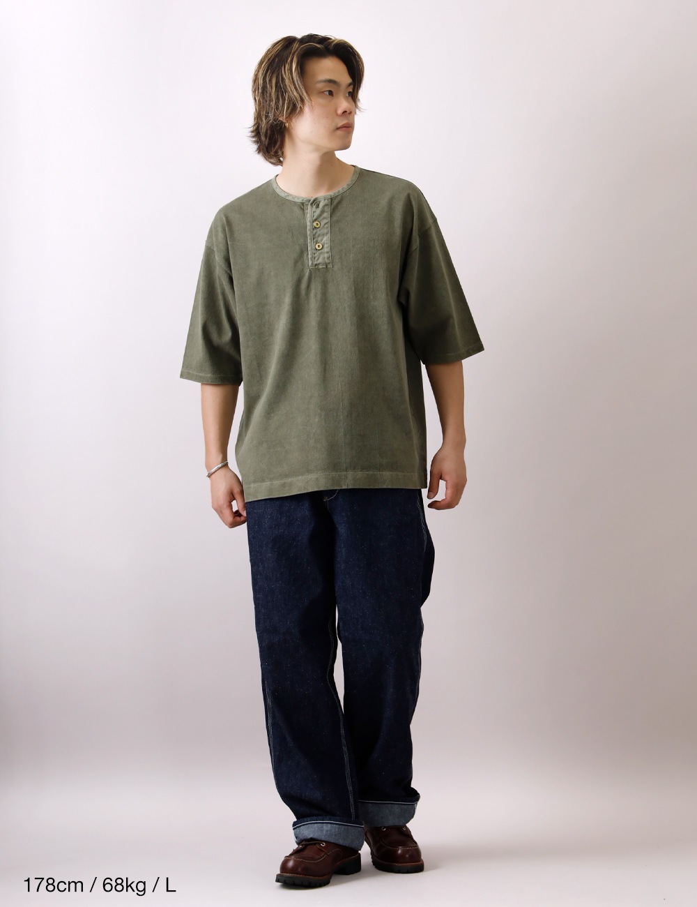 BLUEPORT×BARNS×BUTTON WORKS｜別注 BIG COZUN HENLEY TEE
