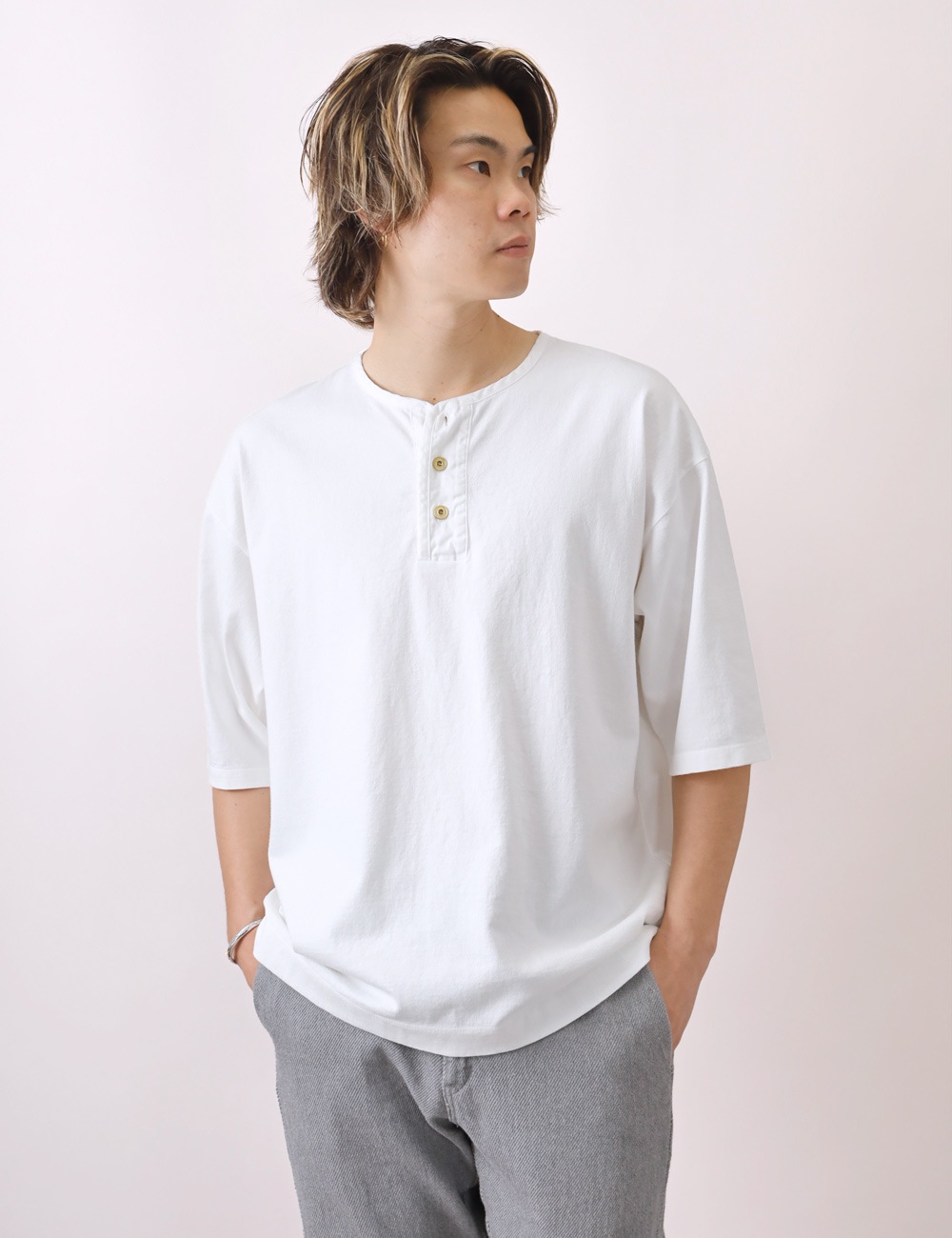 BLUEPORT×BARNS×BUTTON WORKS｜別注 BIG COZUN HENLEY TEE