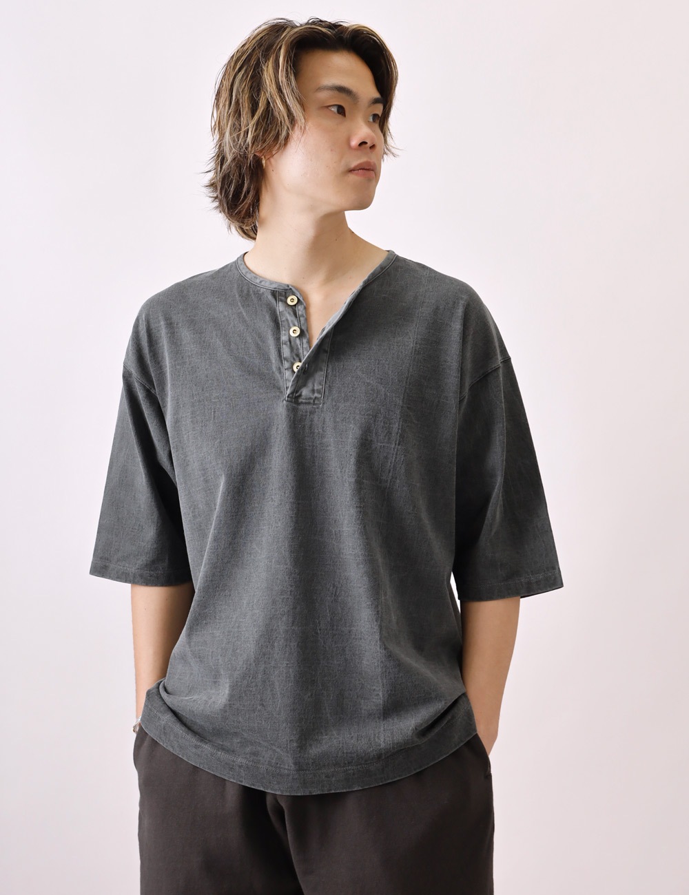 BLUEPORT×BARNS×BUTTON WORKS｜別注 BIG COZUN HENLEY TEE