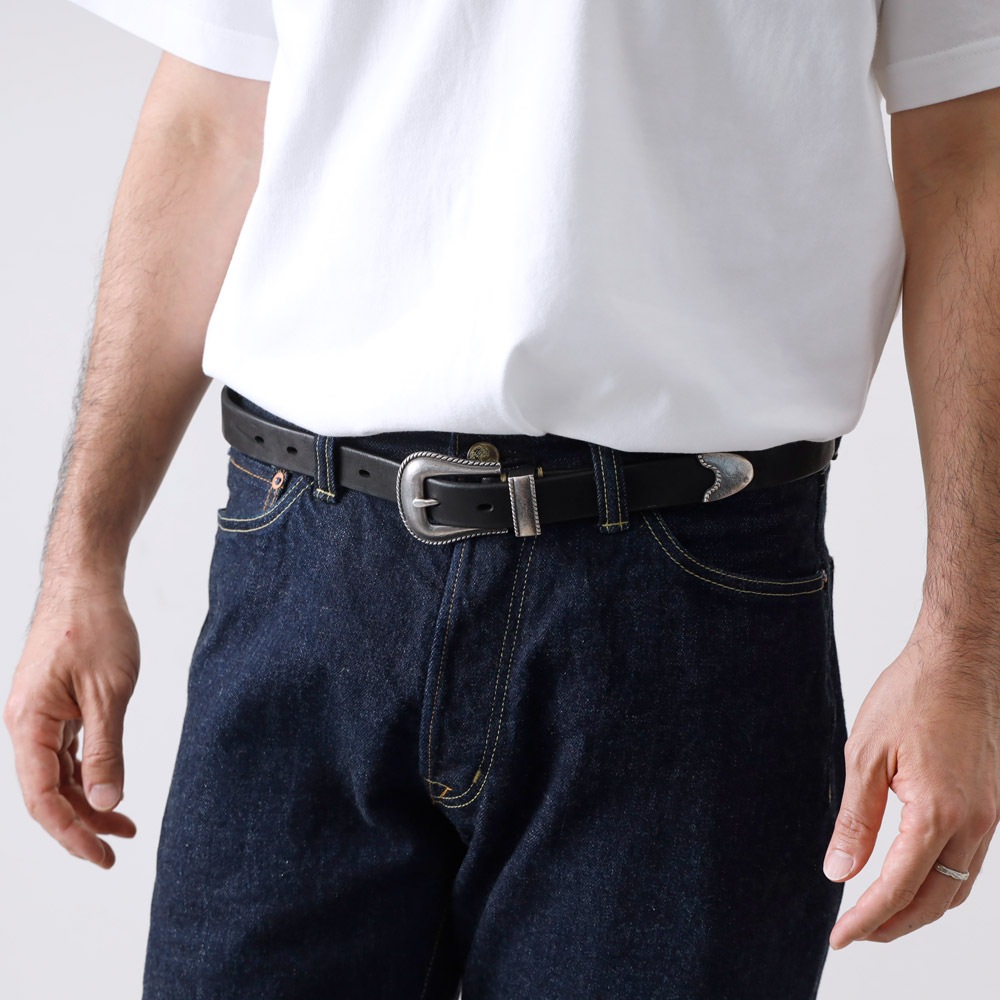【37】 Vintage Works DH5738 芯通し黒色 ベルト Vintage Works】DH5738 25mm WESTERN BELT ウェスタンベルト