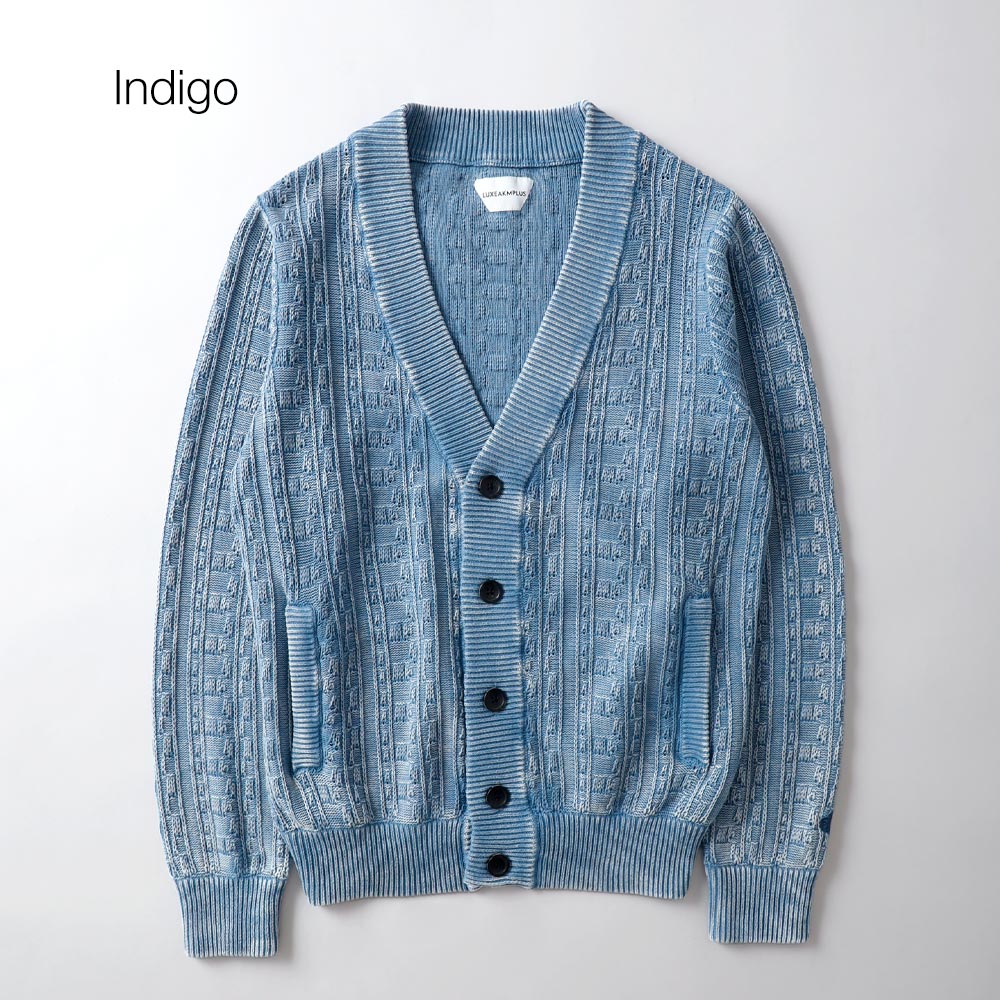 LUXEAKMPLUS（リュクスエイケイエムプラス） インディゴカーディガン