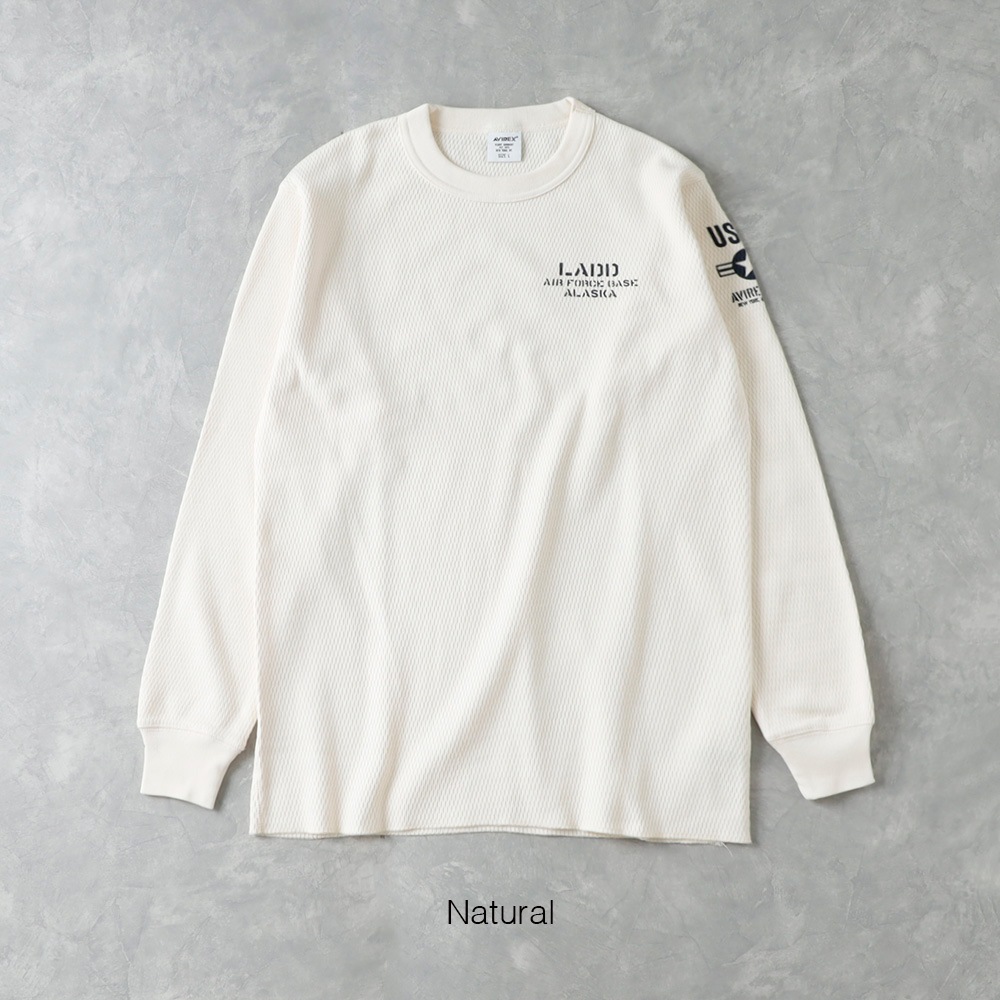 【AVIREX】 HONEYCOMB WAFFLE T-SHIRT USAF ハニカムワッフルロンT