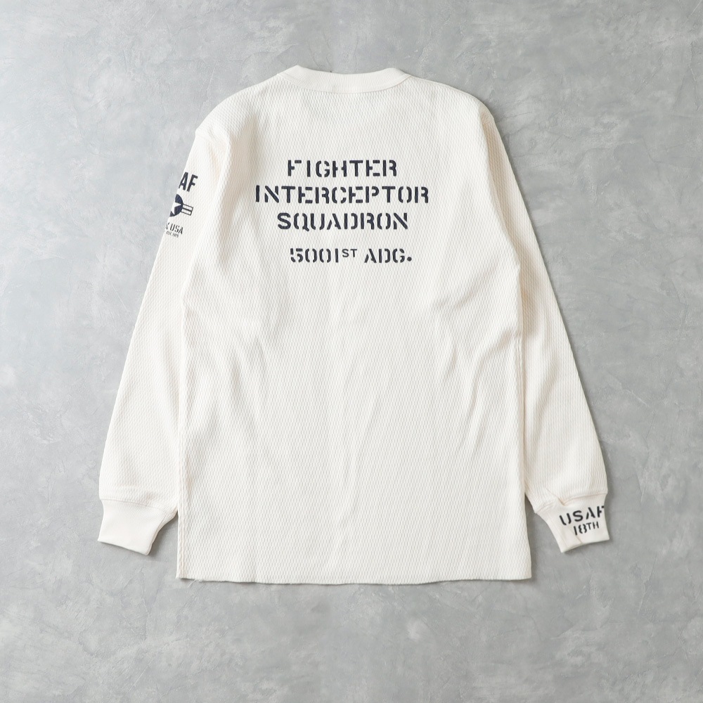 【AVIREX】 HONEYCOMB WAFFLE T-SHIRT USAF ハニカムワッフルロンT