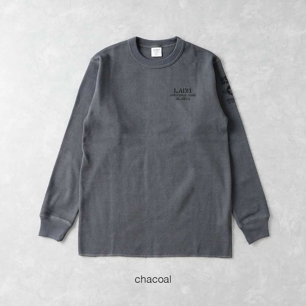 【AVIREX】 HONEYCOMB WAFFLE T-SHIRT USAF ハニカムワッフルロンT