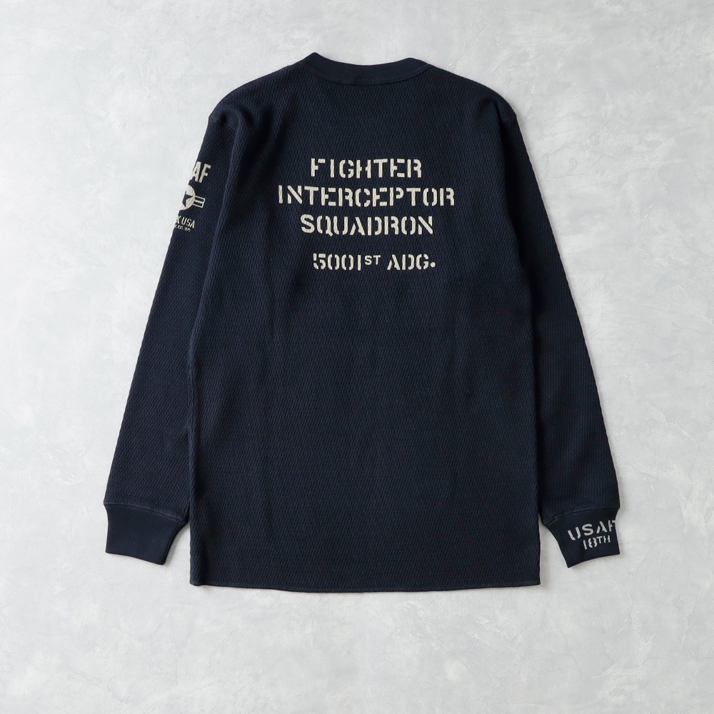 【AVIREX】 HONEYCOMB WAFFLE T-SHIRT USAF ハニカムワッフルロンT