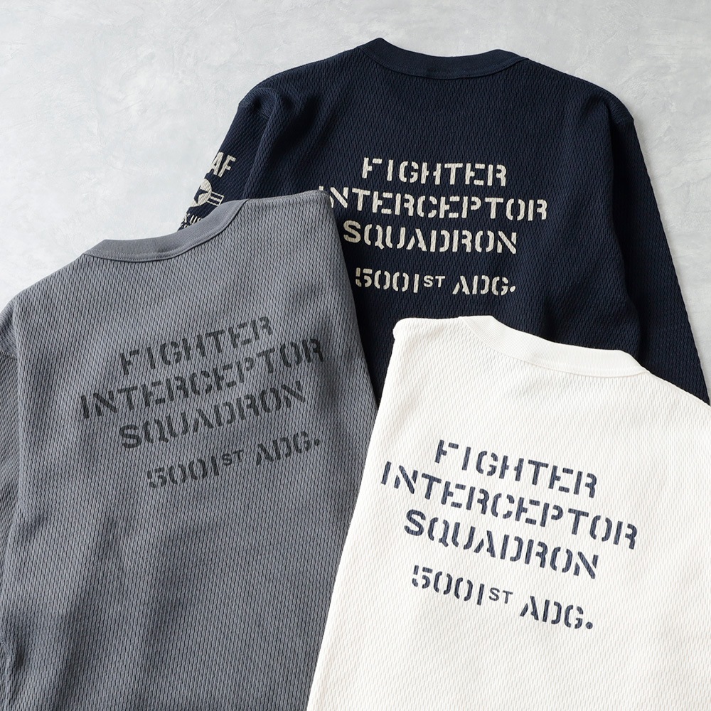 【AVIREX】 HONEYCOMB WAFFLE T-SHIRT USAF ハニカムワッフルロンT