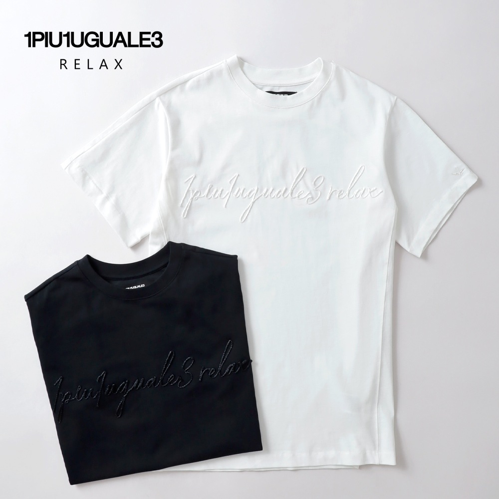 1PIU1UGUALE3 RELAX（ウノピゥウノウグァーレトレ リラックス） ロープ刺繍ロゴ半袖Tシャツ