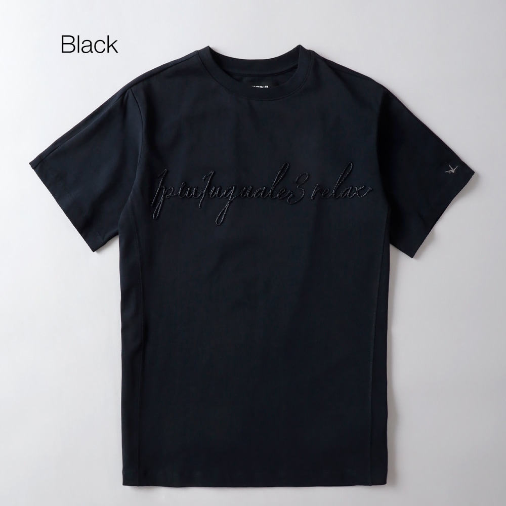 1PIU1UGUALE3 RELAX（ウノピゥウノウグァーレトレ リラックス） ロープ刺繍ロゴ半袖Tシャツ