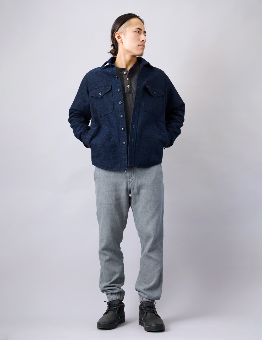 BLUEPORT（ブルーポート）刺し子シャツジャケット 