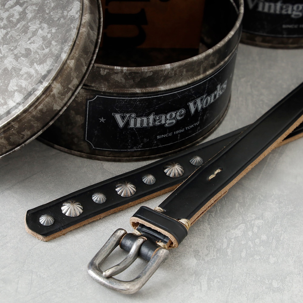 Vintage Works】DH5745 20mm CHROMEXCEL CONCHO BELT クロム