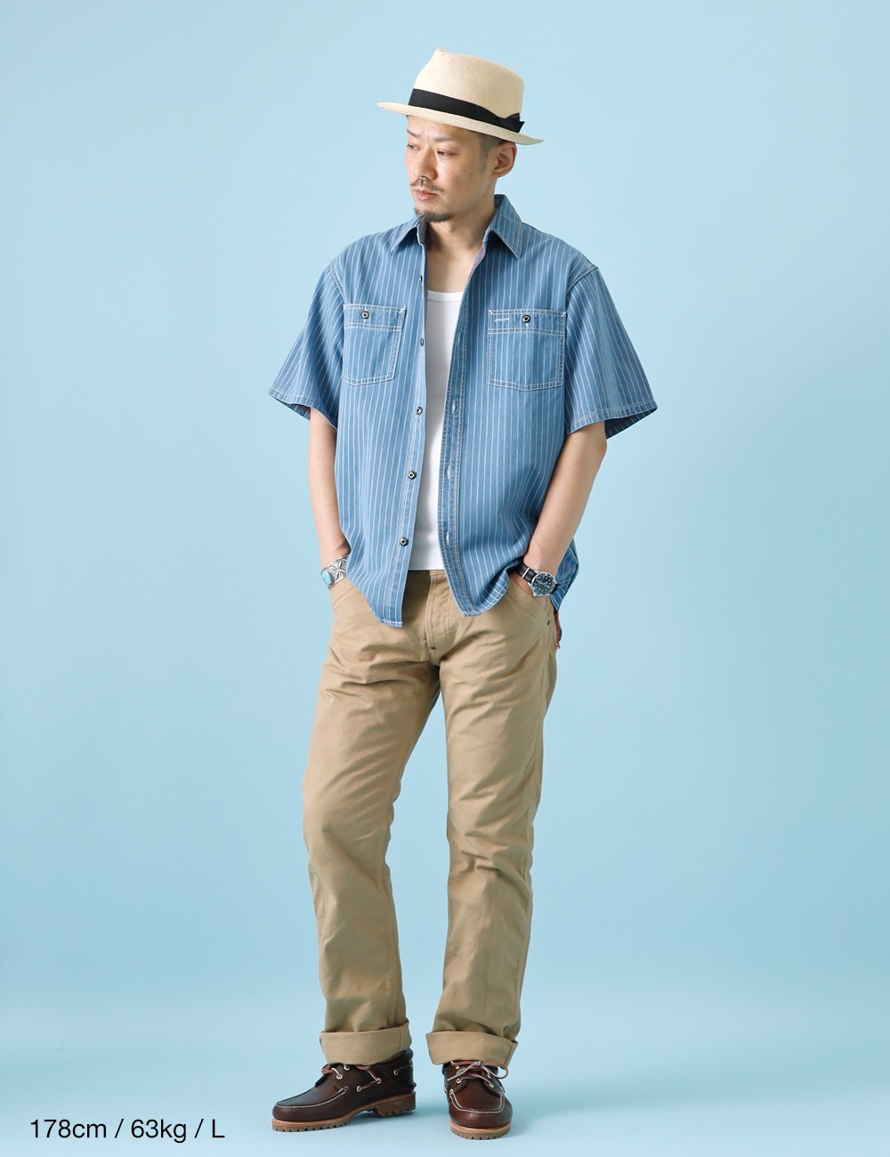 BLUE PORT｜ワークシャツ”Wabash stripe