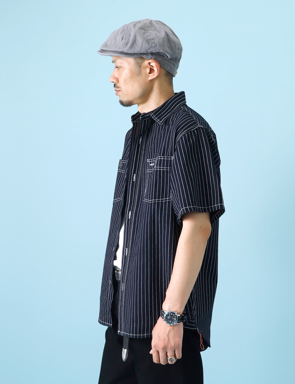 BLUE PORT｜ワークシャツ”Wabash stripe