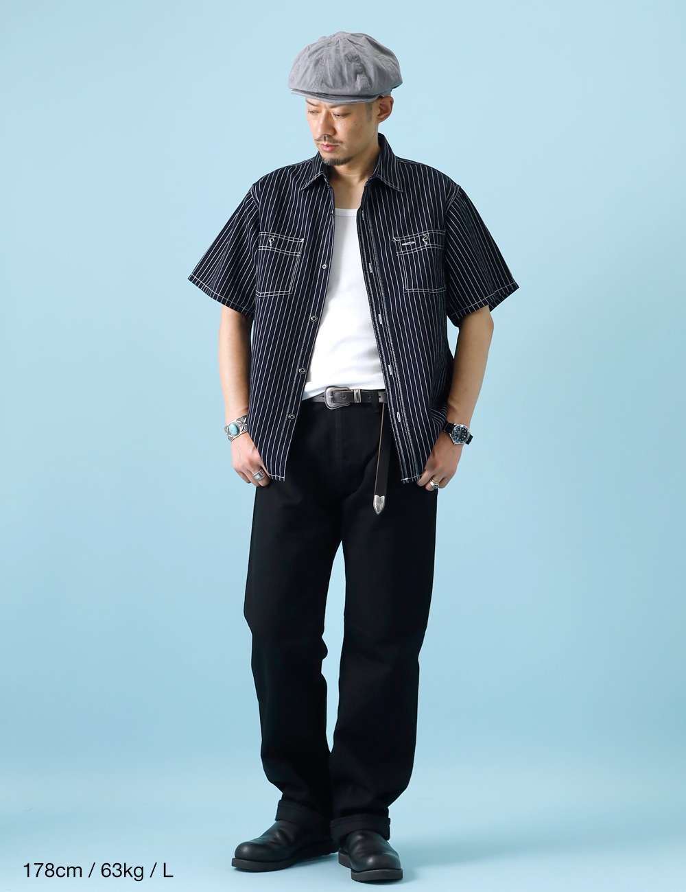BLUE PORT｜ワークシャツ”Wabash stripe