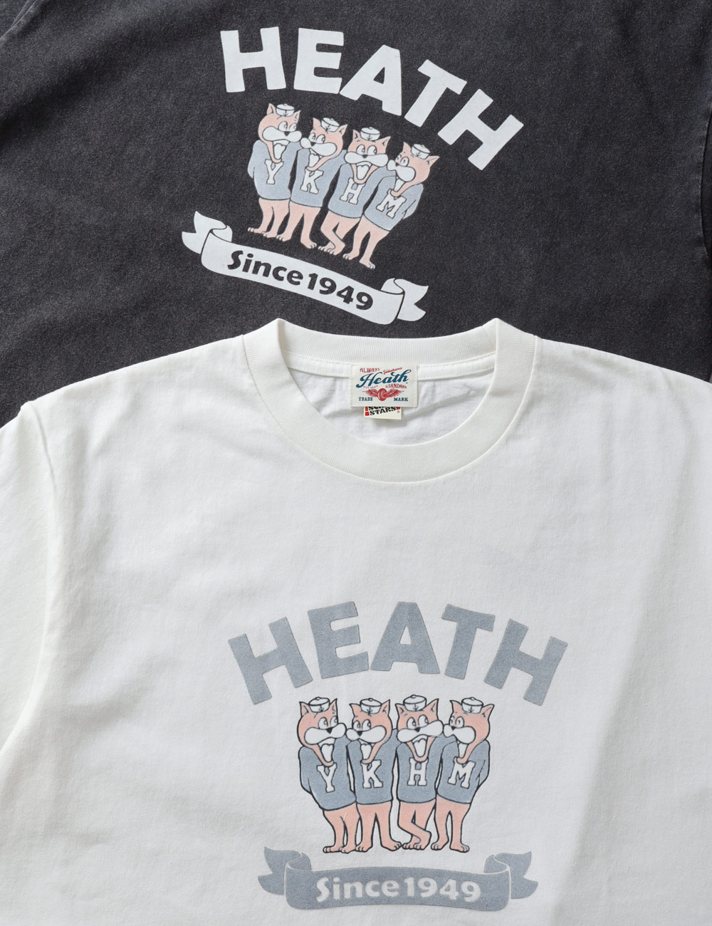 HEATH（ヒース）SCREEN STARS 別注  退色加工フロッキープリントTシャツ 