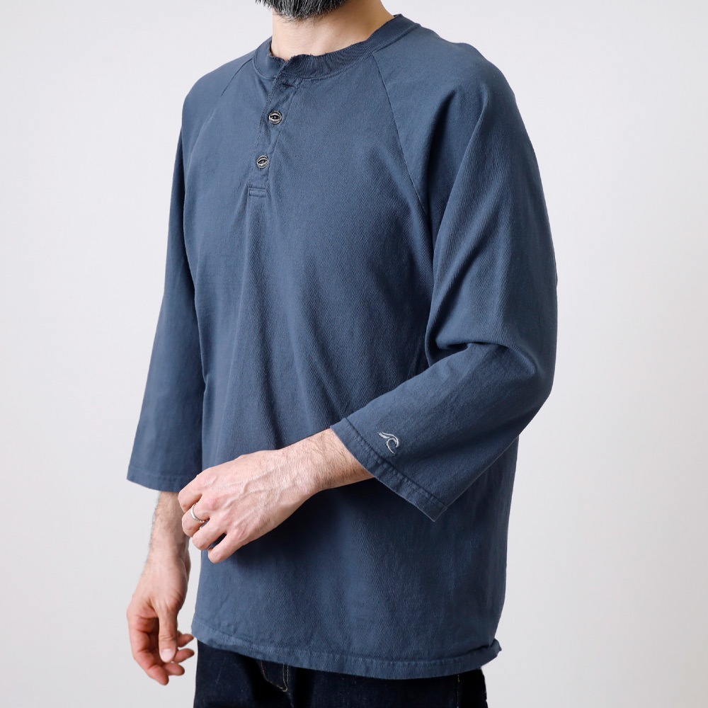 【HEATH】ORIGINAL HENLY NECK 8 SLEEVE TEE国産 オリジナル8分袖ヘンリーネックTシャツ