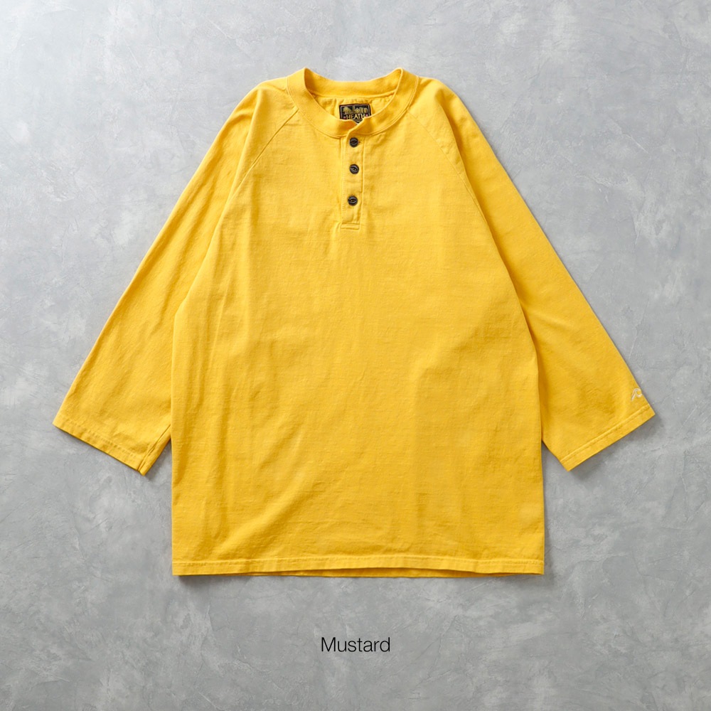【HEATH】ORIGINAL HENLY NECK 8 SLEEVE TEE国産 オリジナル8分袖ヘンリーネックTシャツ