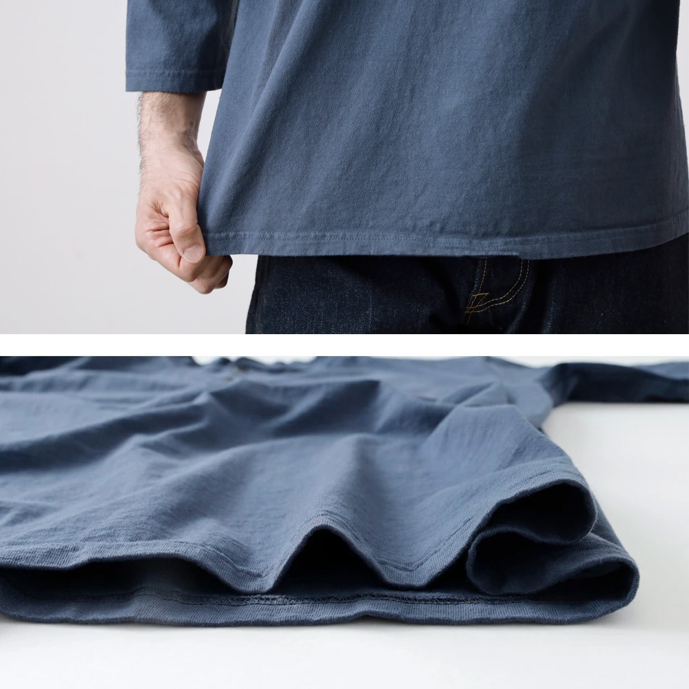 【HEATH】ORIGINAL HENLY NECK 8 SLEEVE TEE国産 オリジナル8分袖ヘンリーネックTシャツ