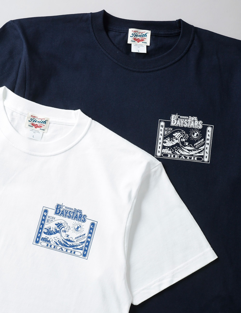 【再入荷】HEATH（ヒース）横浜DeNAベイスターズ公認ライセンス オリジナルヘビーウェイトTシャツ