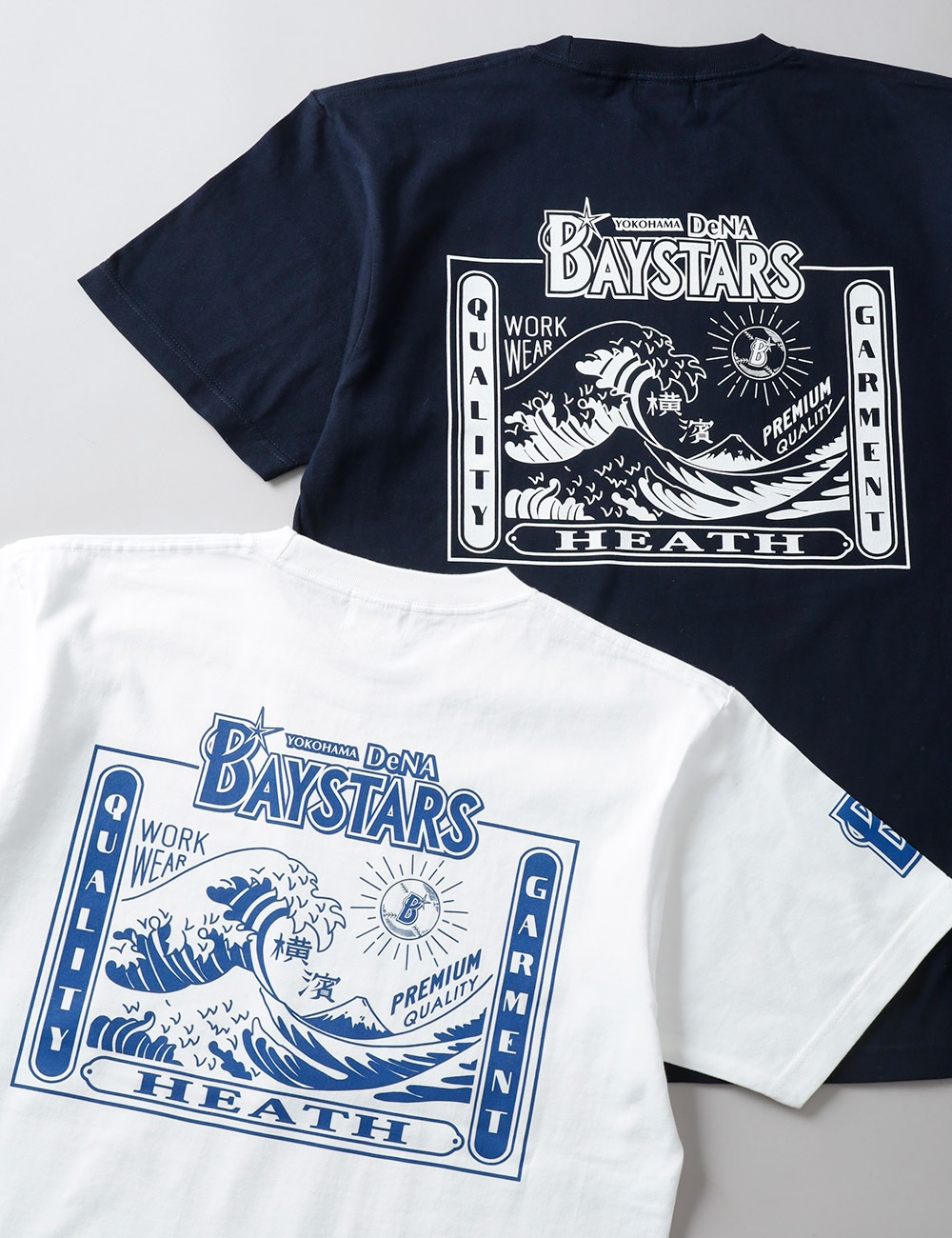 【再入荷】HEATH（ヒース）横浜DeNAベイスターズ公認ライセンス オリジナルヘビーウェイトTシャツ