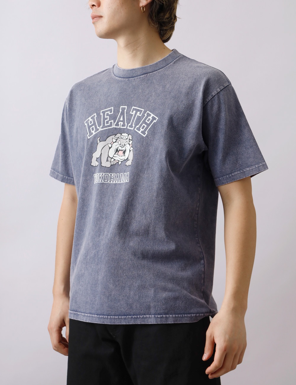 HEATH（ヒース）SCREEN STARS 別注  退色加工フロッキープリントTシャツ 