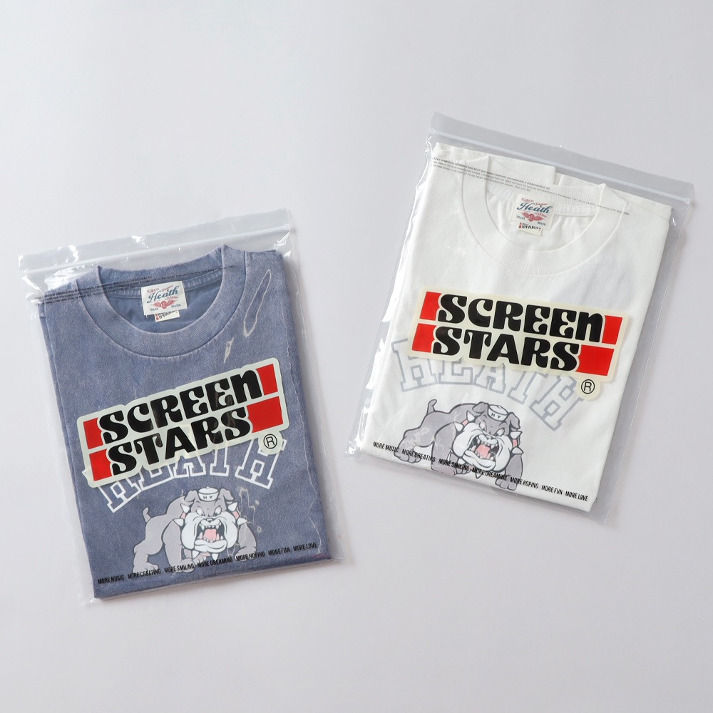 HEATH（ヒース）SCREEN STARS 別注  退色加工フロッキープリントTシャツ 