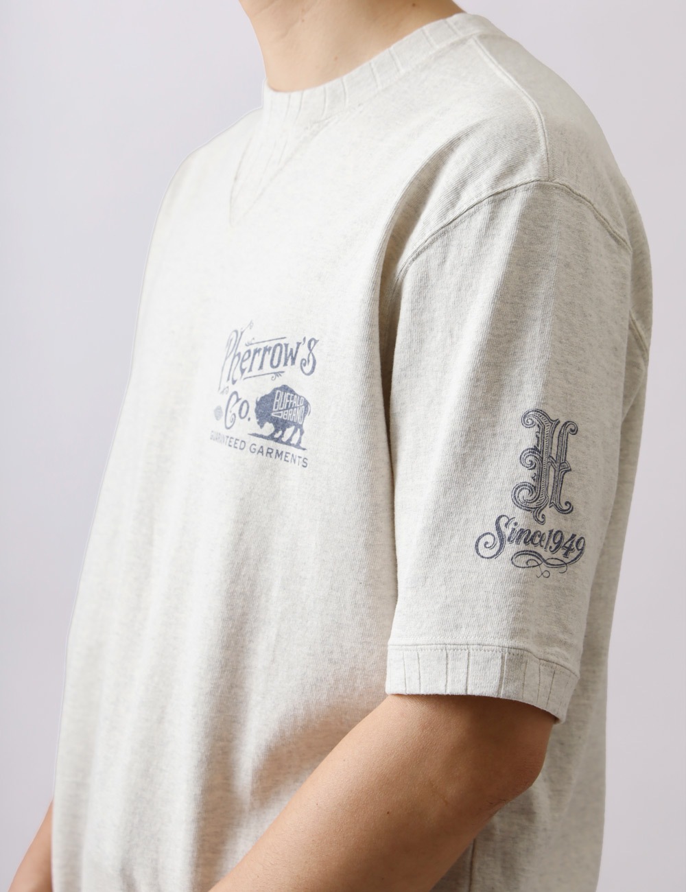 Pherrow’s × HEATH 別注 ガゼットプリントTシャツ