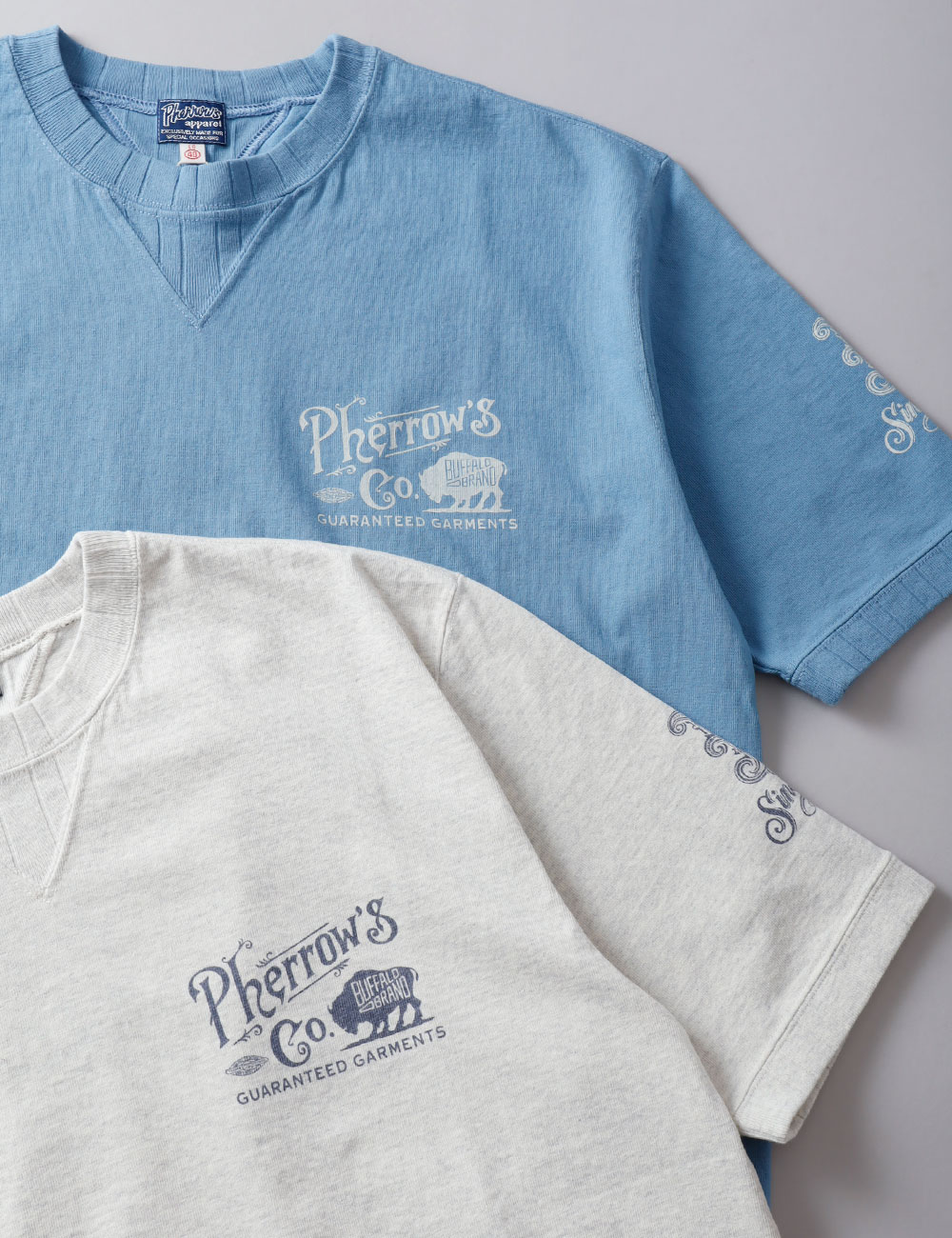 Pherrow’s × HEATH 別注 ガゼットプリントTシャツ