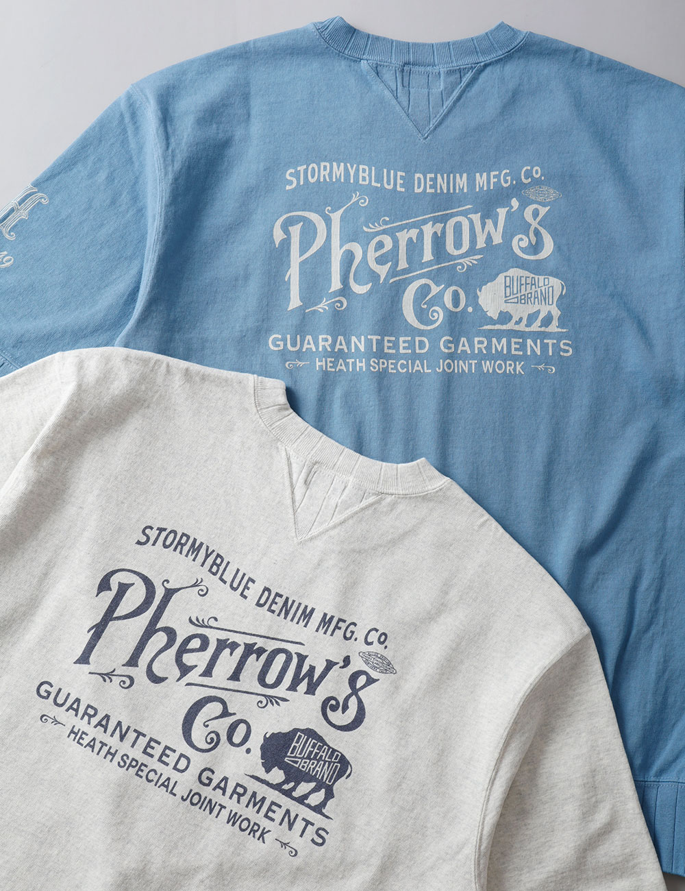 Pherrow’s × HEATH 別注 ガゼットプリントTシャツ