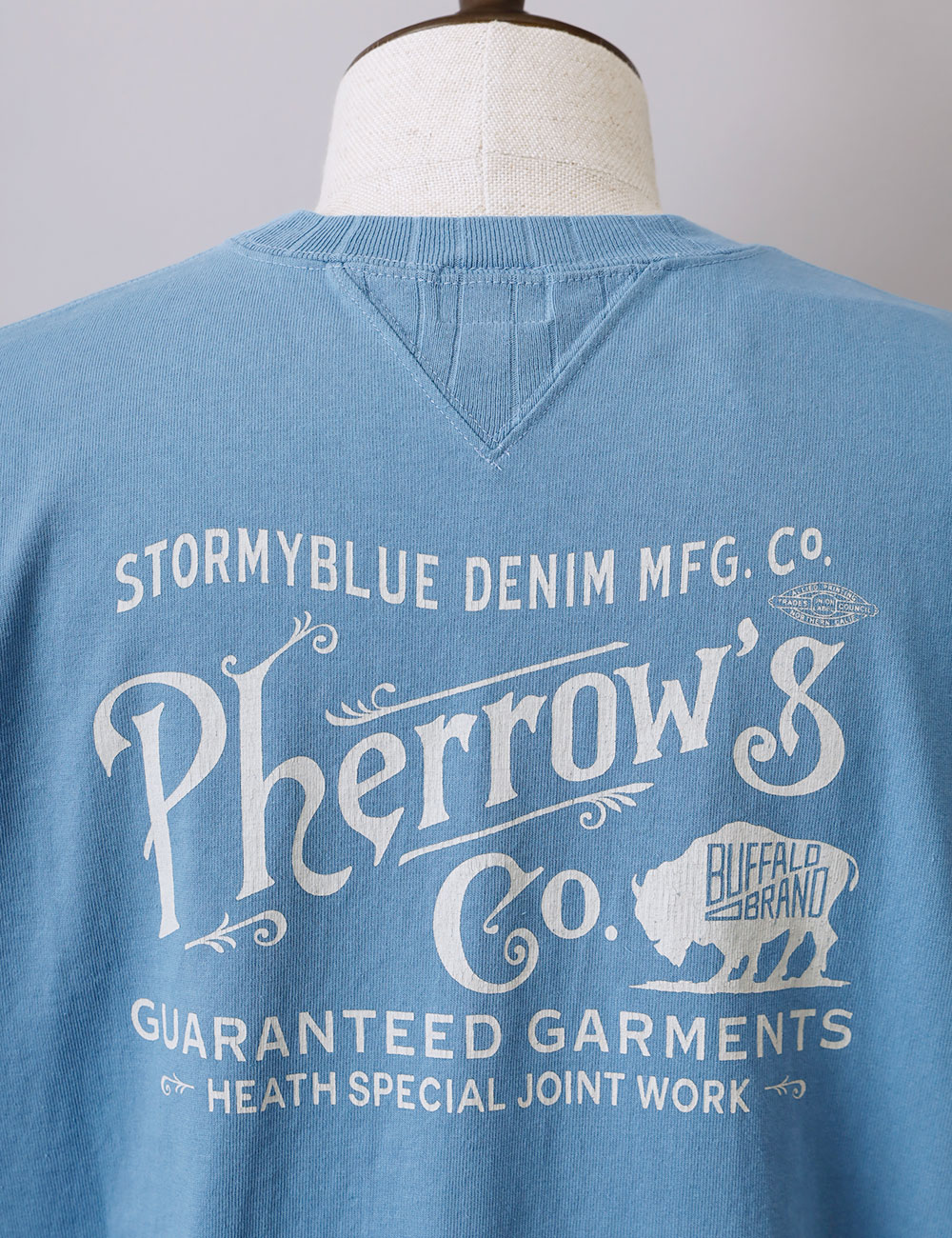 Pherrow’s × HEATH 別注 ガゼットプリントTシャツ