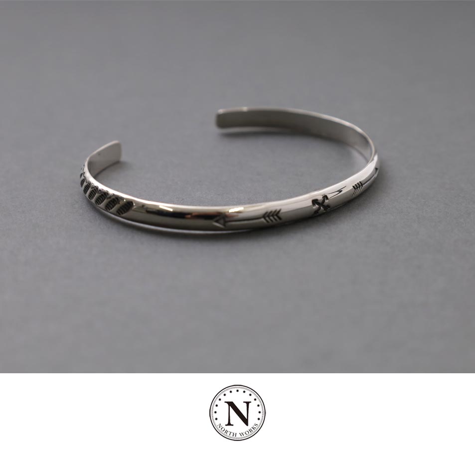 【NORTH WORKS】NATIVE SILVER THIN BANGLE