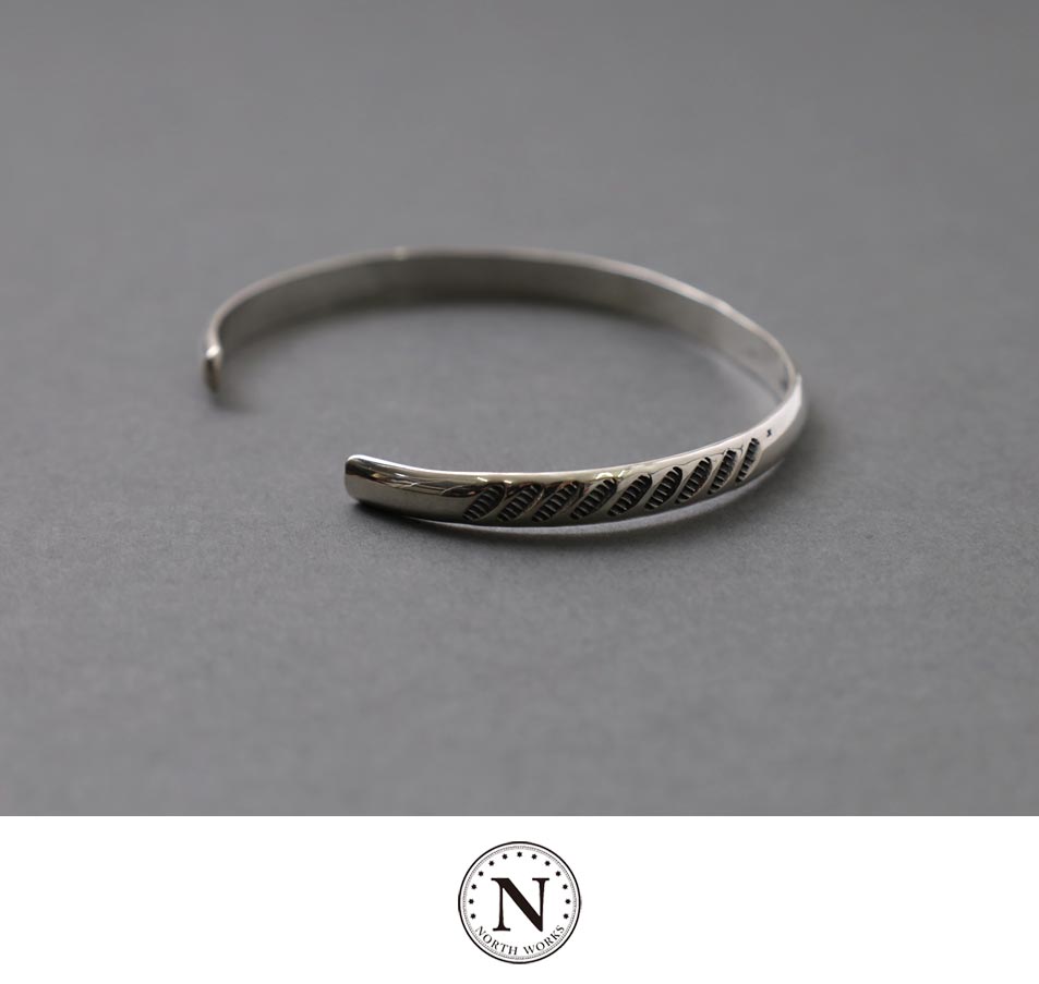 【NORTH WORKS】NATIVE SILVER THIN BANGLE