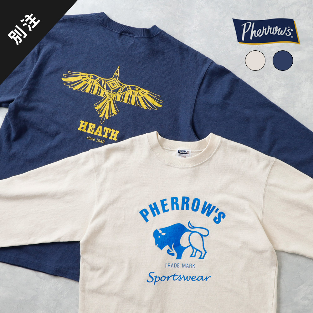 <10%OFF！ファミリーSALE！>◆【HEATH x Pherrow's】PRINT L/S 別注ロンT