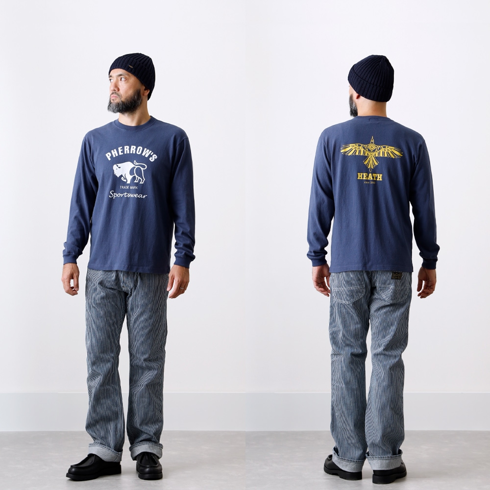 <10%OFF！ファミリーSALE！>◆【HEATH x Pherrow's】PRINT L/S 別注ロンT