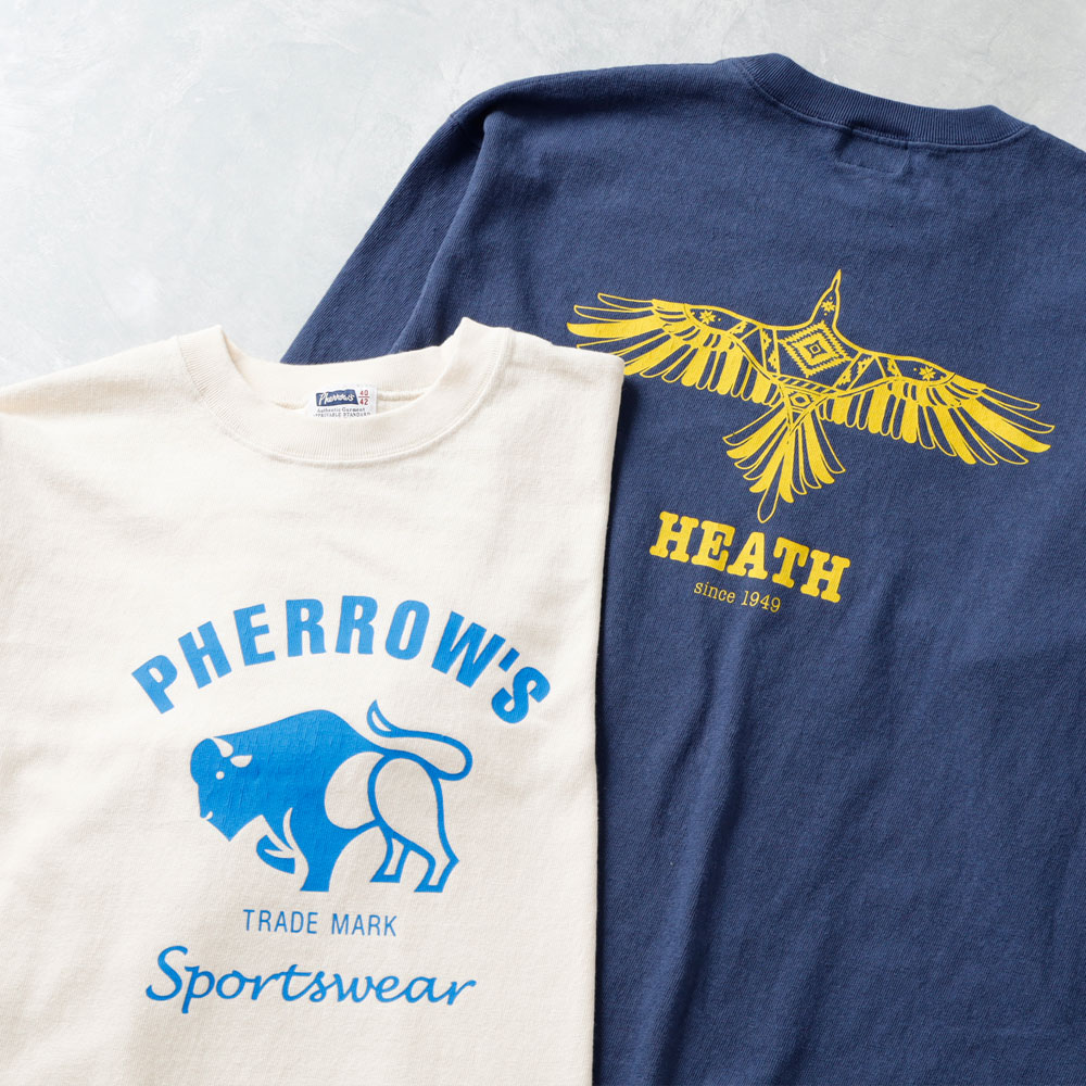 <10%OFF！ファミリーSALE！>◆【HEATH x Pherrow's】PRINT L/S 別注ロンT