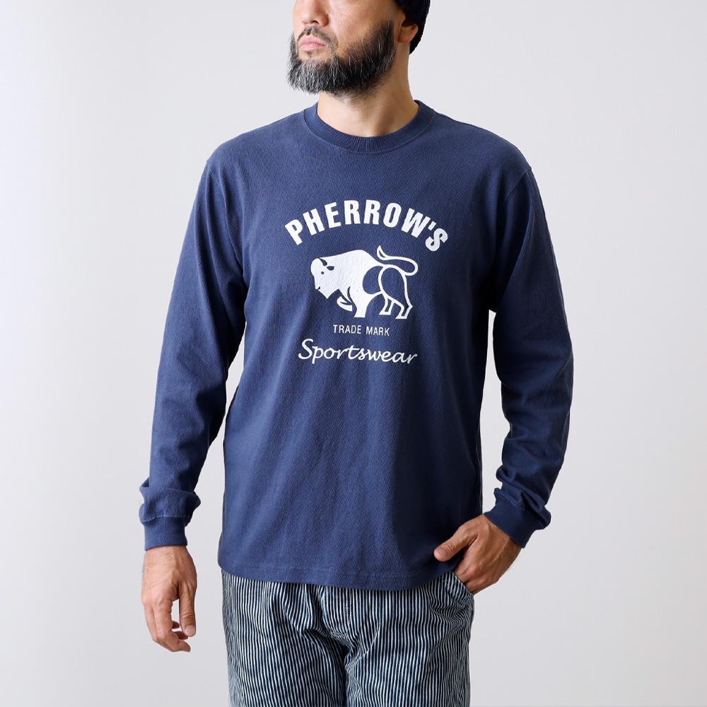 <10%OFF！ファミリーSALE！>◆【HEATH x Pherrow's】PRINT L/S 別注ロンT