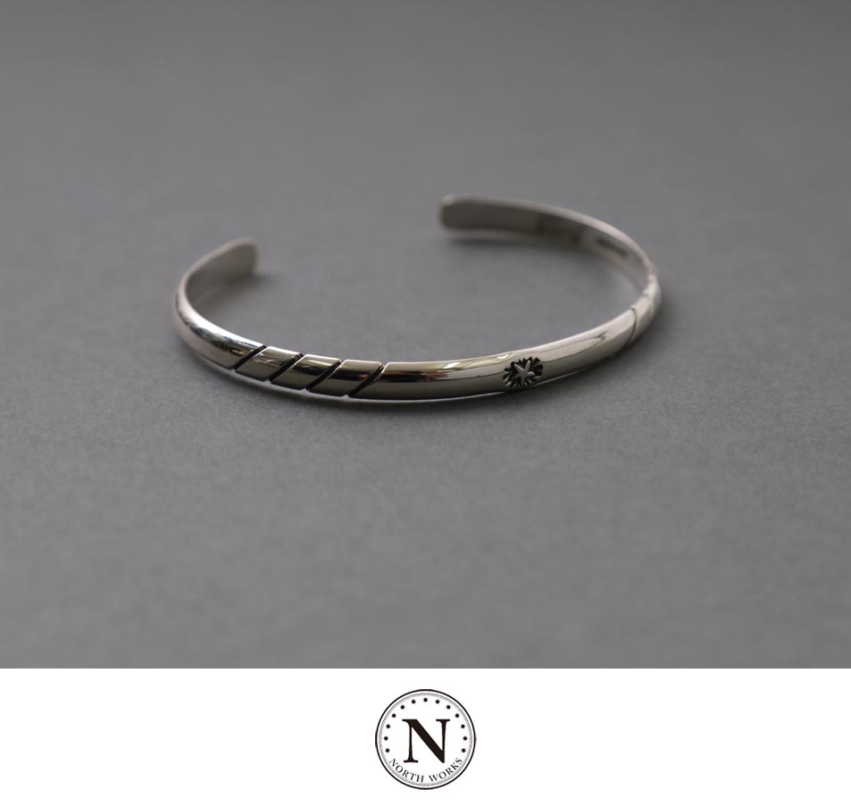 【NORTH WORKS】NATIVE SILVER THIN BANGLE
