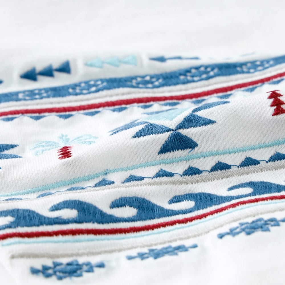 <30%OFF!ファミリーSALE!>◆ 【BLUE PORT】EMBROIDERY DOLMAN L/S刺繍 ドルマン ロンT