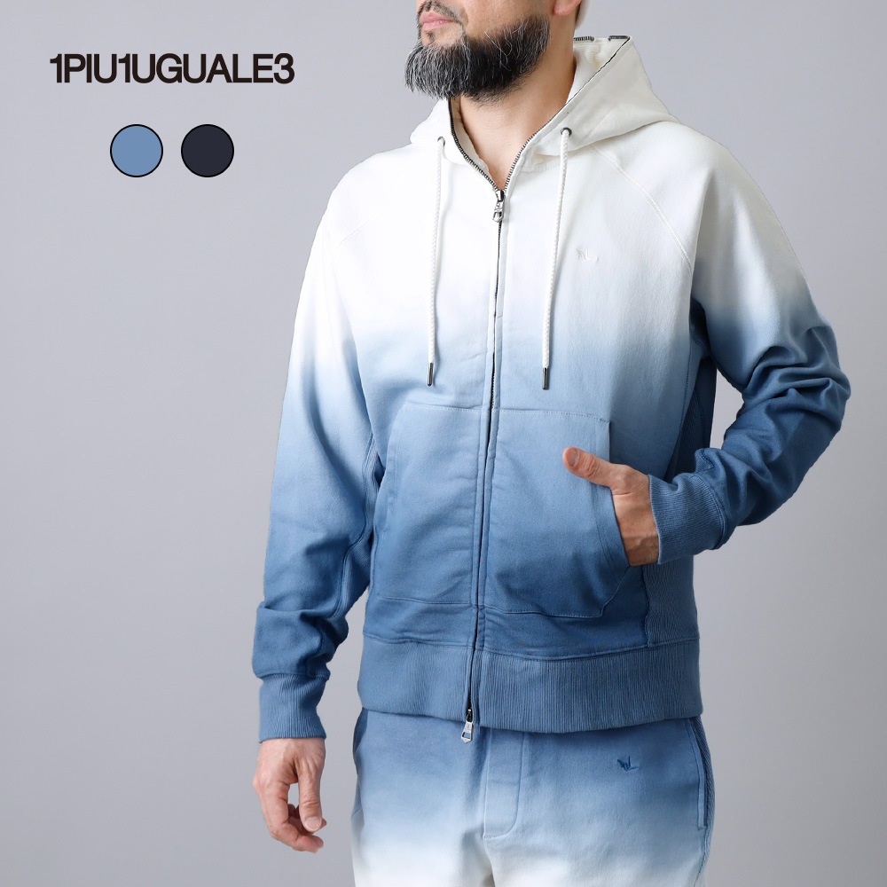 【1PIU1UGUALE3 RELAX】GRADATION JOG HOODIYグラデーション ジョグフーディ