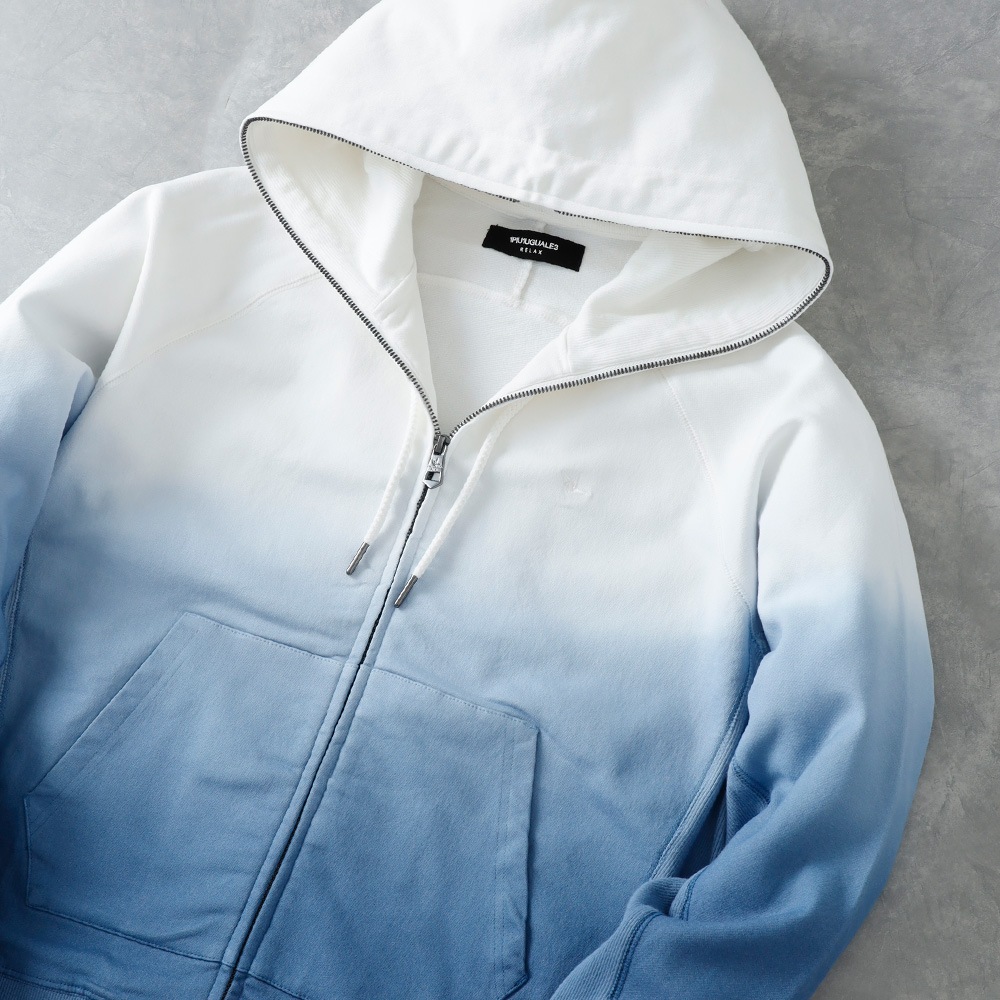 【1PIU1UGUALE3 RELAX】GRADATION JOG HOODIYグラデーション ジョグフーディ