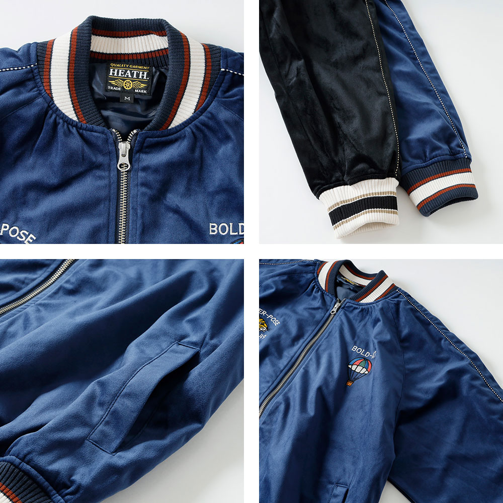 【HEATH】EMBROIDERED VELOUR SUKAJAN 刺繍ベロアスカジャン”TIGER”