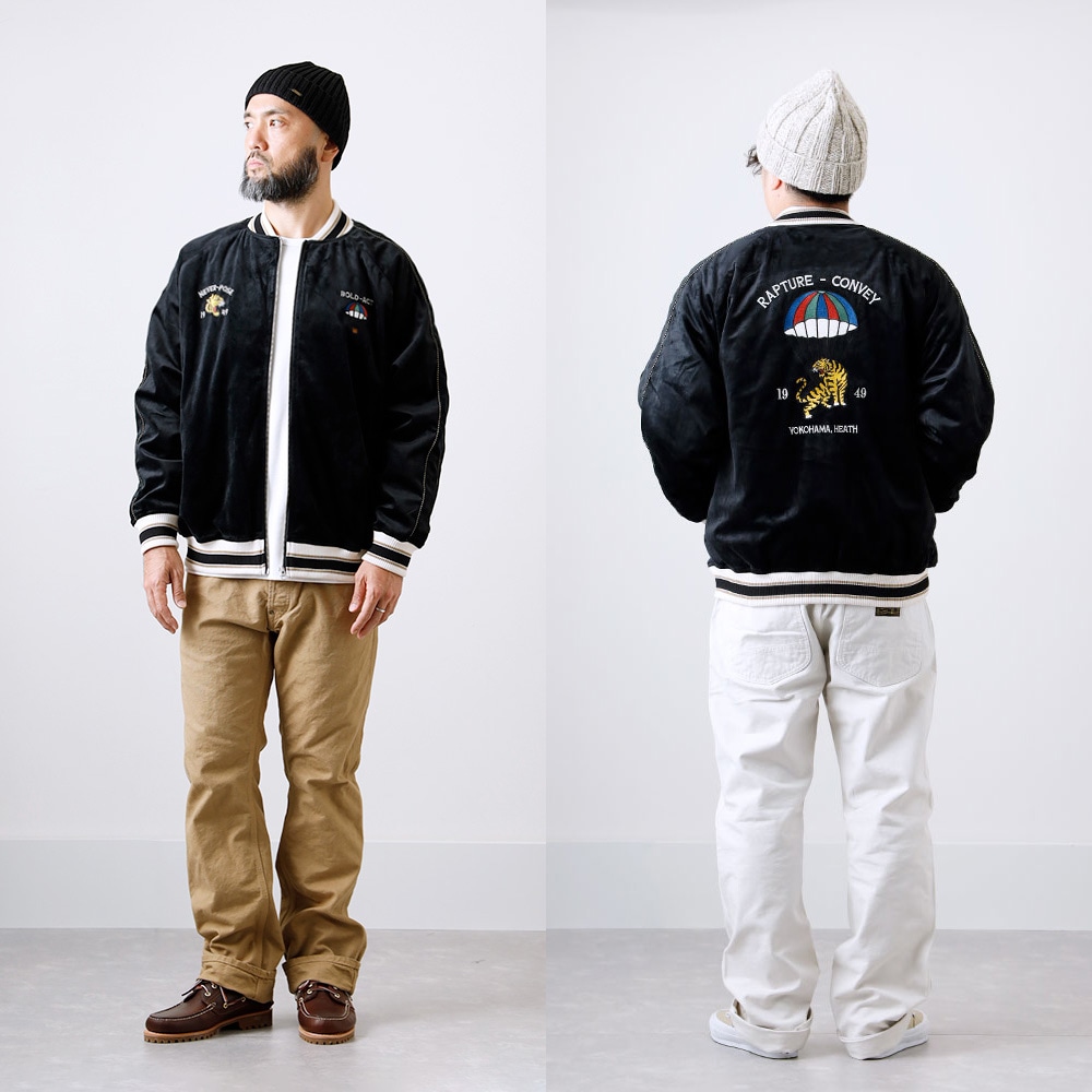 【HEATH】EMBROIDERED VELOUR SUKAJAN 刺繍ベロアスカジャン”TIGER”