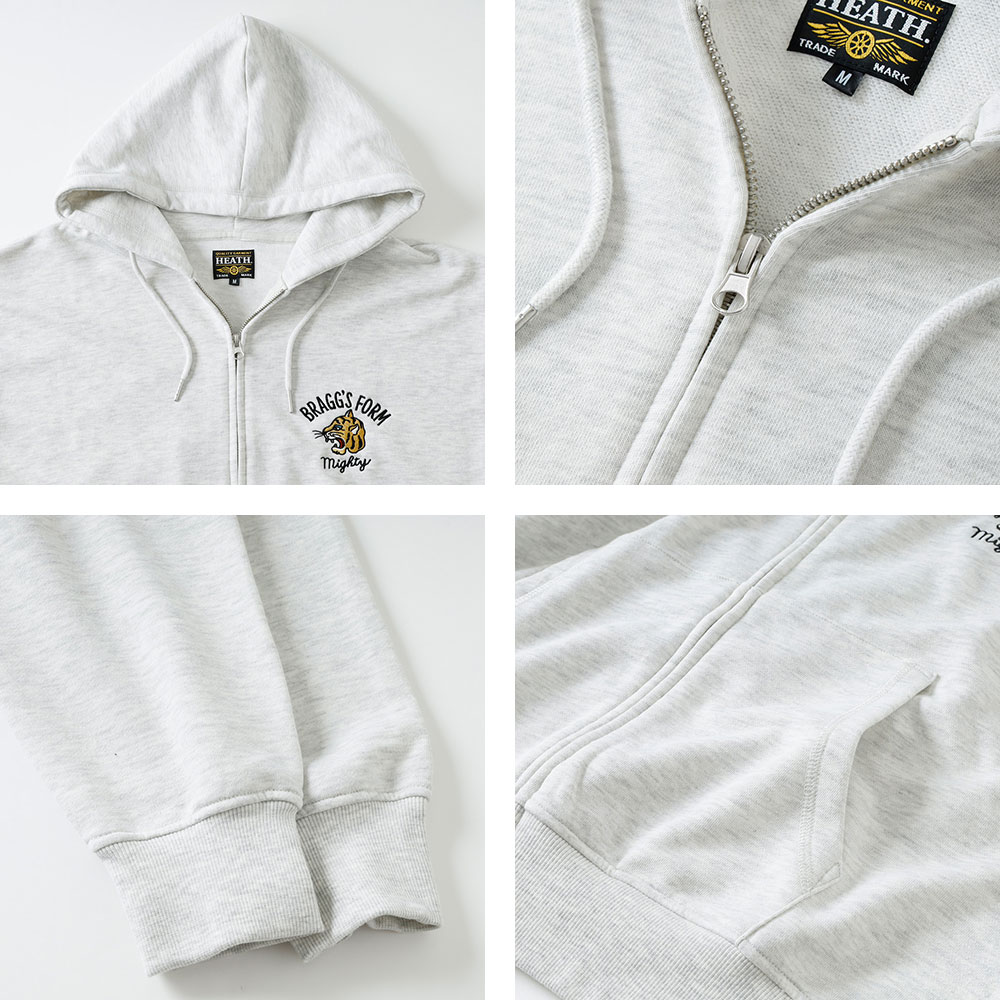【HEATH】EMBROIDERED SWEAT ZIP PARKA 刺繍スウェットシップパーカー 