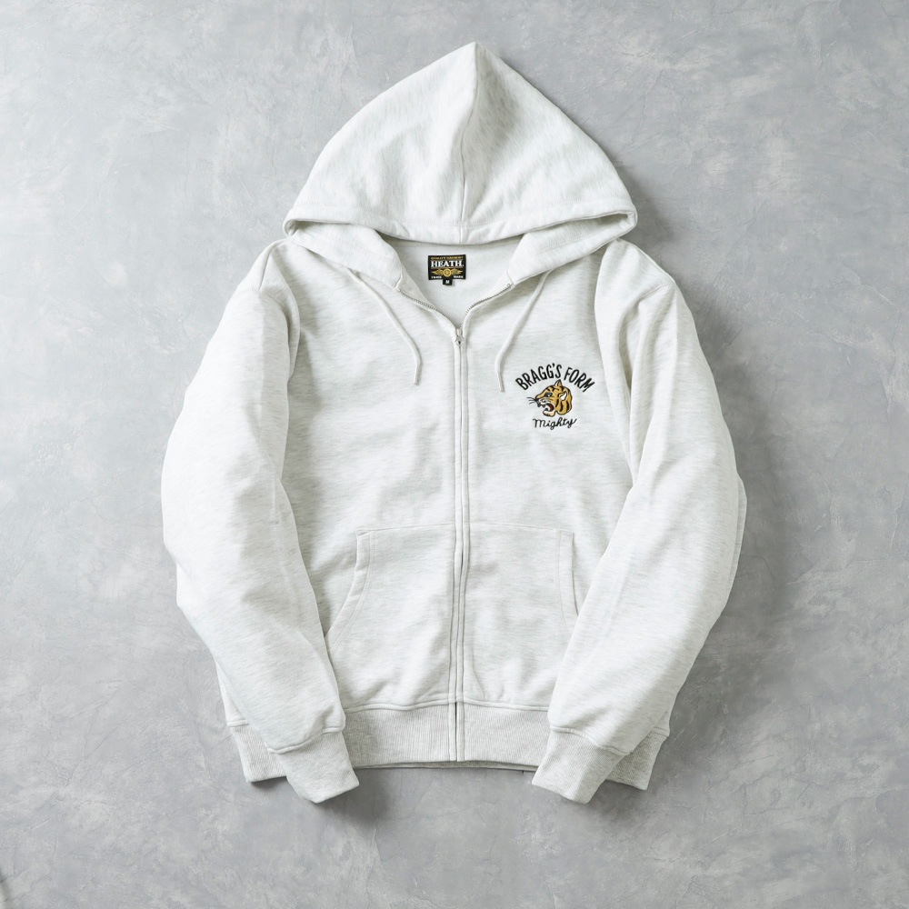 【HEATH】EMBROIDERED SWEAT ZIP PARKA 刺繍スウェットシップパーカー 