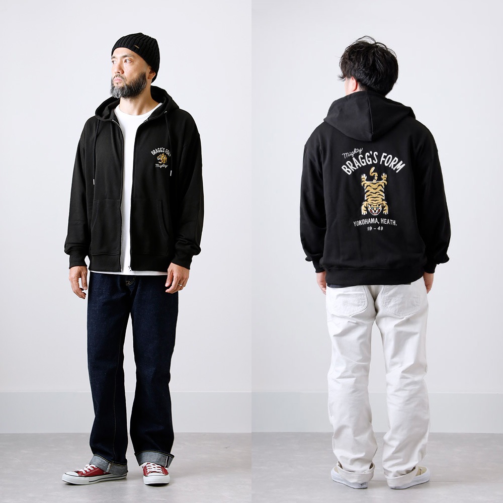 【HEATH】EMBROIDERED SWEAT ZIP PARKA 刺繍スウェットシップパーカー 