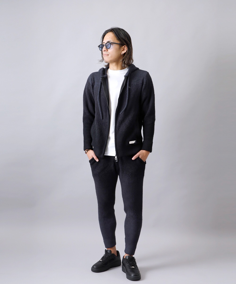 1PIU1UGUALE3 RELAX】GRADATION KNIT ZIP HOODIY<br>グラデーション