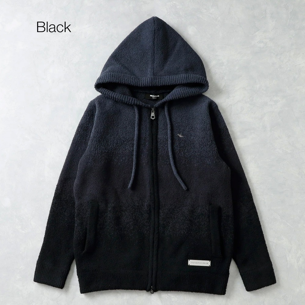 1PIU1UGUALE3 RELAX】GRADATION KNIT ZIP HOODIY<br>グラデーション