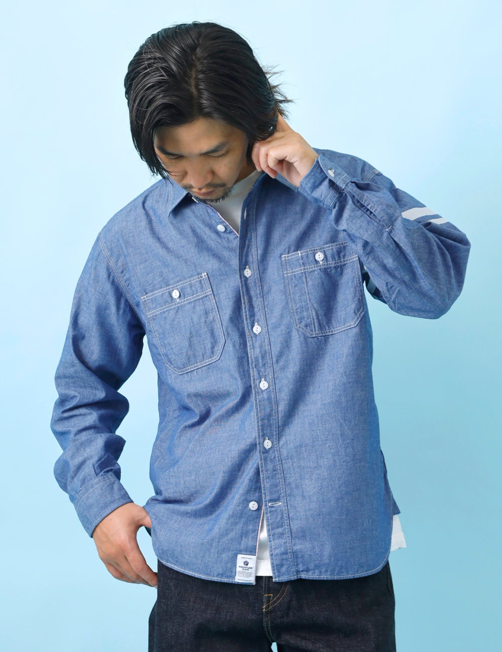 桃太郎JEANS｜TRIPLE STITCH L/S CHAMBRAY SHIRT 