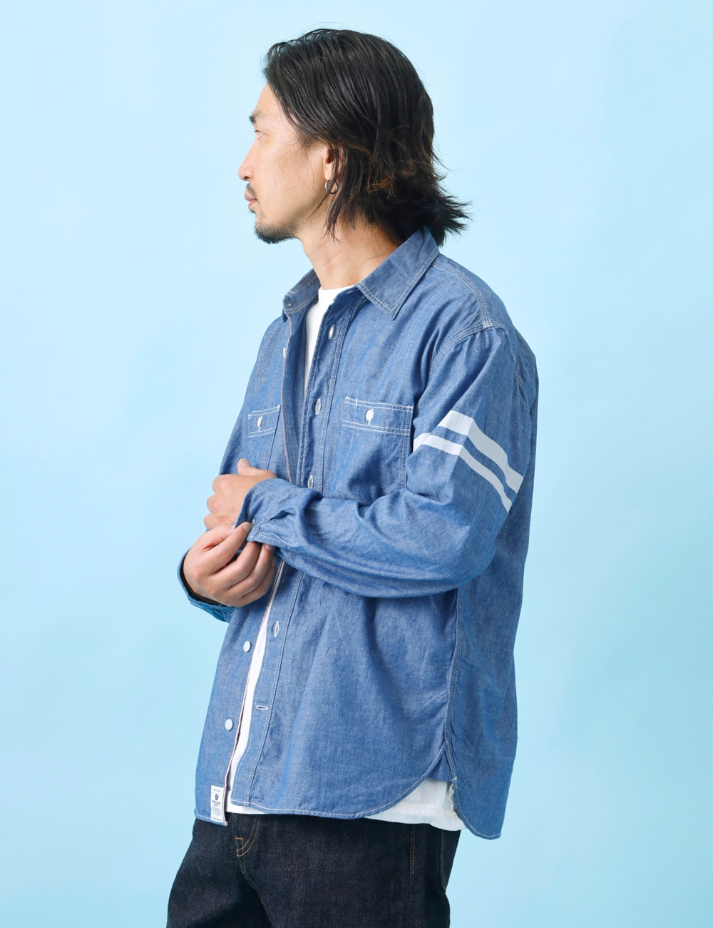 桃太郎JEANS｜TRIPLE STITCH L/S CHAMBRAY SHIRT 