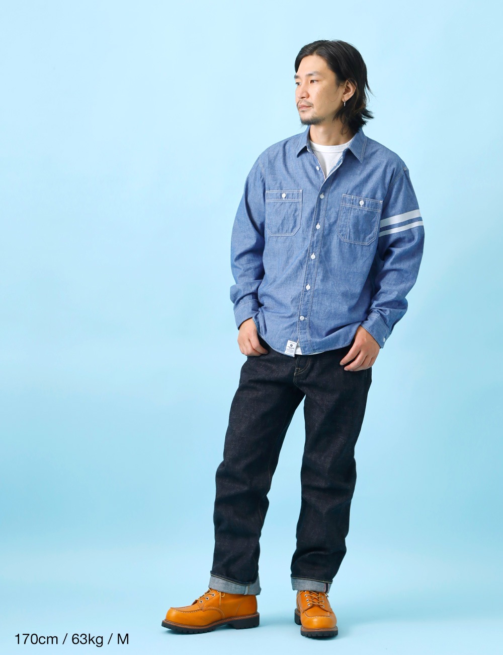 桃太郎JEANS｜TRIPLE STITCH L/S CHAMBRAY SHIRT 